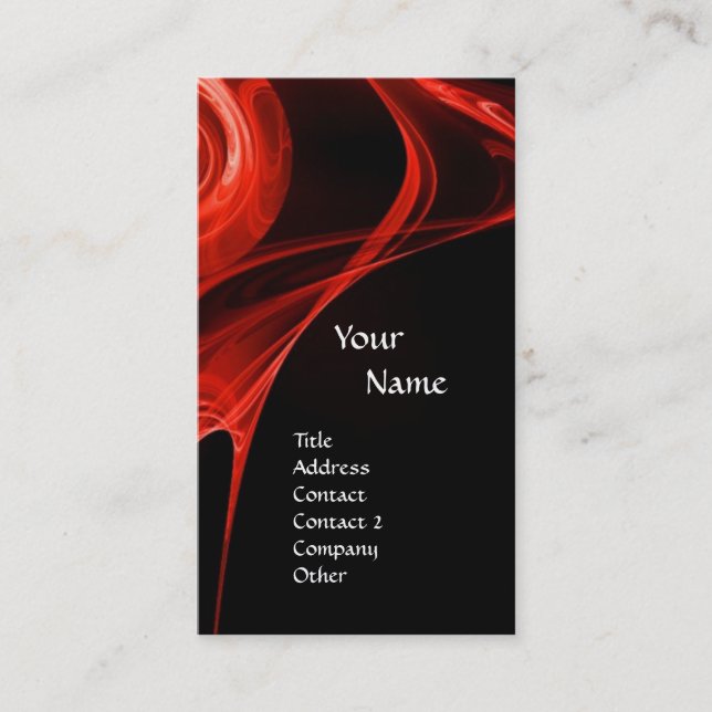 Cartão De Visita FRACTAL ROSA 3 vermelho brilhante (Frente)