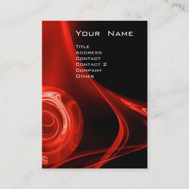 Cartão De Visita FRACTAL ROSA 3 vermelho-claro (Frente)