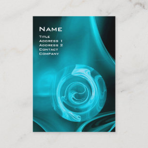 Cartão De Visita FRACTAL ROSA 4 MONOGRAM azul brilhante preto roxo