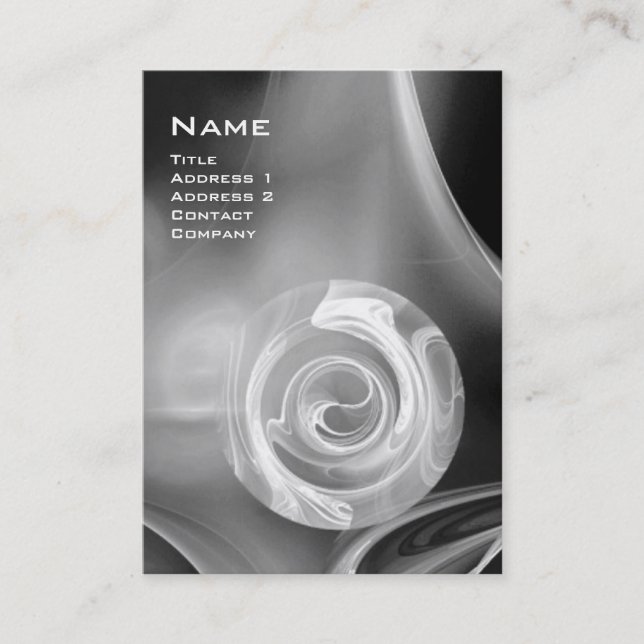 Cartão De Visita FRACTAL ROSA 4 MONOGRAM cinza branca preta (Frente)