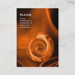 Cartão De Visita FRACTAL ROSA 4 MONOGRAM vermelho-alaranjado brilha