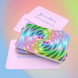 Cartão De Visita Fractalscope Rosa e Pastel Bonito