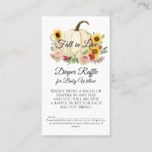 Cartão De Visita Fralda de Pumpkin Floral Rosa-Rosa Raffle