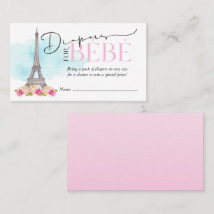 Cartão De Visita Fraldas para a Fralda Bébé Raffle Insert