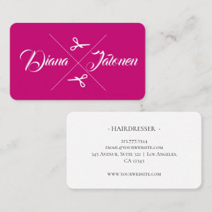 Cartão De Visita Framboesa Rosa-framboesa-Escória-Cabelo Moderado