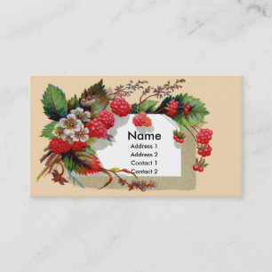 Cartão De Visita Framboesas e Victorian das flores