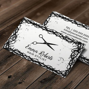 Cartão De Visita Frame de Tesoura Preta com Estilhador Preto