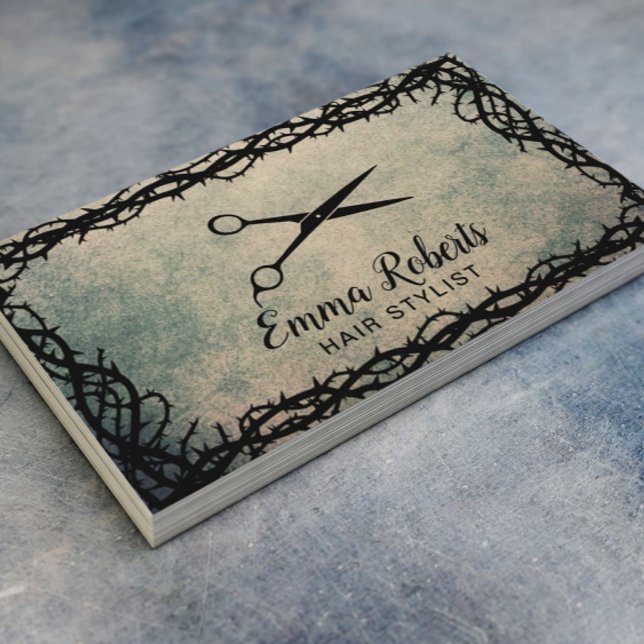Cartão De Visita Frame de Tesoura Preta da Estilhação do Cabelo (Criador carregado)