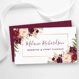 Cartão De Visita Frame Dourado Moderno Elegante Floral