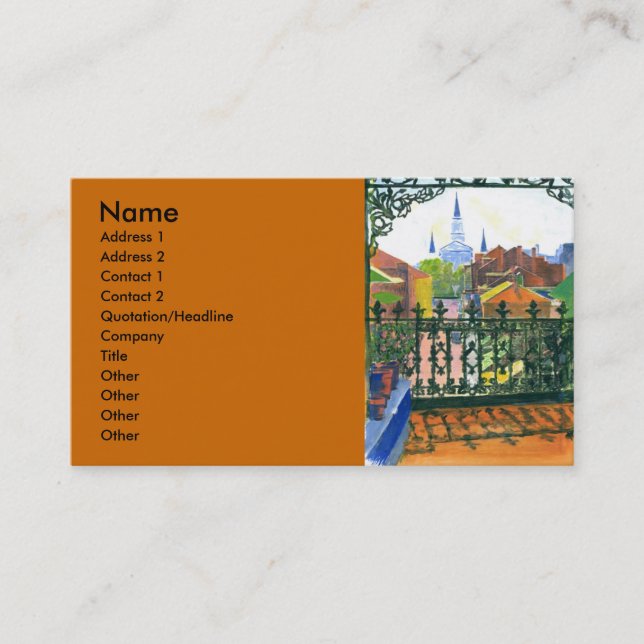 Cartão De Visita Francês Trimestre Balcony (Frente)