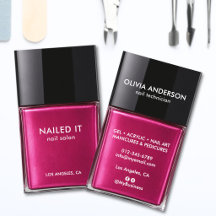 Frasco de Esmalte Rosa Moderno Chic Salão de Unhas