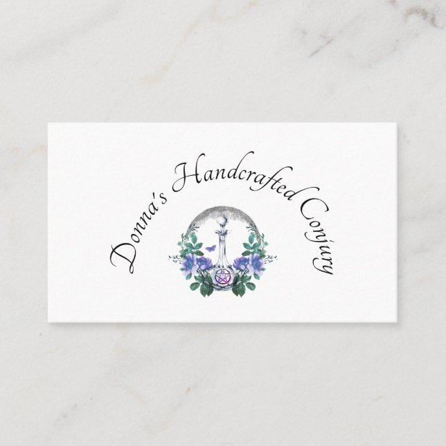 Cartão De Visita Frasco de Poção de Conjugação artesanal (Frente)