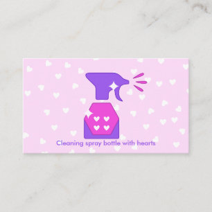 Cartão De Visita Frasco de spray Pink Purple Heart limpeza lavagem