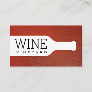 Cartão De Visita Frasco de vinho Textura de couro