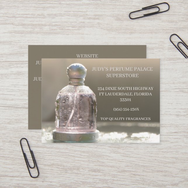 Cartão De Visita Frasco para perfumes/Fabricante/Design (Frente/Verso In Situ)