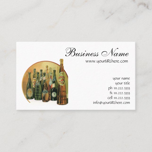 Cartão De Visita Frascos De Cerveja Importados, Álcool, Bebidas (Frente)