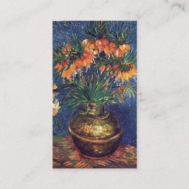Cartão De Visita Fraturas em um Vaso de Cobre por Van Gogh. (Frente)