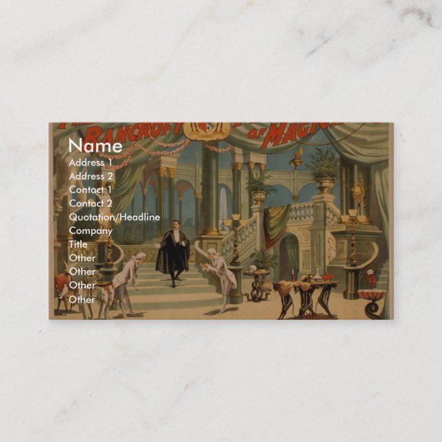 Cartão De Visita Frederick Bancroft, 'o Palace do mágico (Frente)