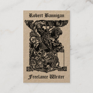 Cartão De Visita Freelance Services Medieval Knight 1925 Modelo