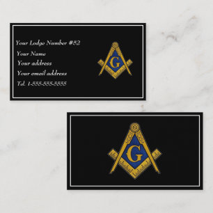 Cartão De Visita Freemason Freemasonry Símbolo Masonic Black