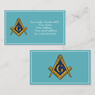 Cartão De Visita Freemason Freemasonry Símbolo Masonic Blue