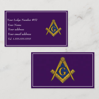 Cartão De Visita Freemason Freemasonry Symbol Masonic Purple