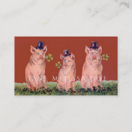 Cartão de visita frente e verso dos porcos