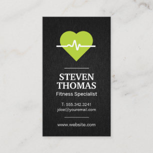 Cartão De Visita Frequência de Coração Verde