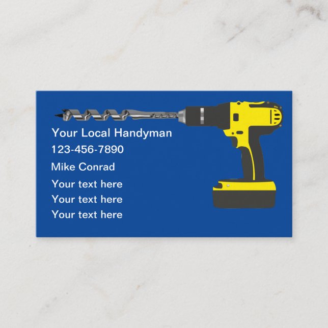 Cartão De Visita Fresh New Handyman Business Card Template (Frente)