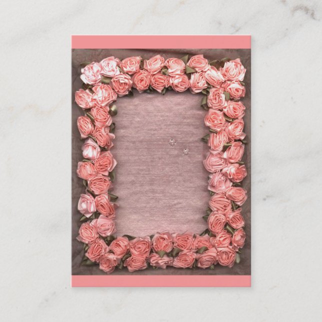 Cartão De Visita Friso Rosa E Deixa O Satin Photo Frame Business (Frente)