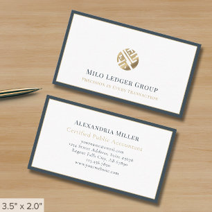 Cartão De Visita Fronteira de Cinza de Logotipo do Luxo Moderno