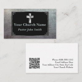 Cartão De Visita Fronteira Elegante do Pastor Silver