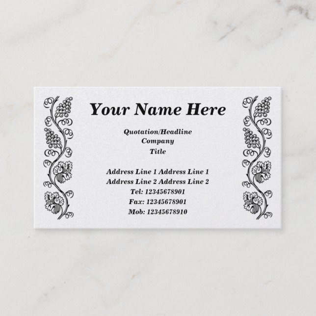 Cartão De Visita Fruta da Vinha (Frente)