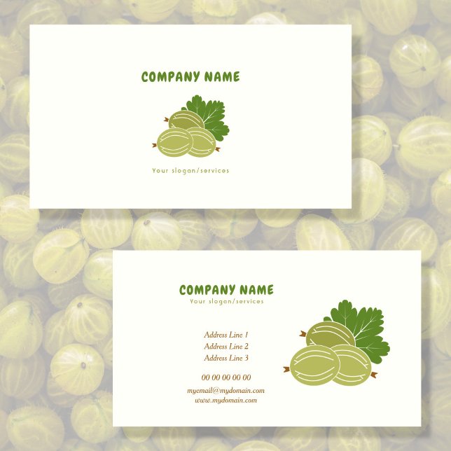 Cartão de visita Fruta de groselhas (Gooseberry Fruit Business Card)