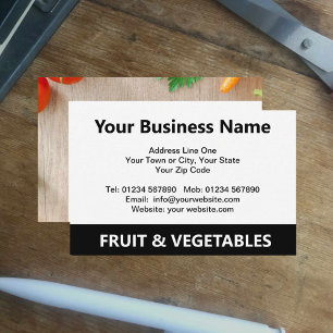 Cartão De Visita Fruta do Greengrocer e Produtos Hortícolas QR Có