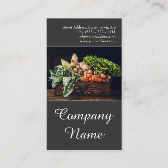 Cartão De Visita Fruta Vegetables Healthcare Vintage Card (Frente)