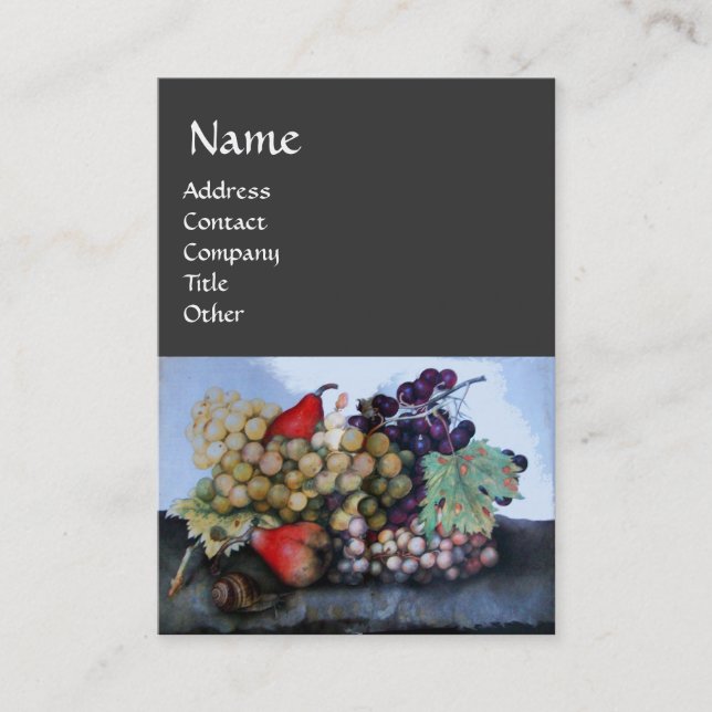 CARTÃO DE VISITA FRUTAS/UVAS DA SEASON E PERAS AINDA VIDA (Frente)