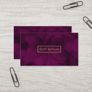 Cartão De Visita Fuchsia Dourado Floral Glam Elegante Moderno