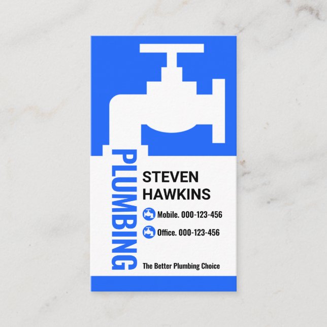 Cartão De Visita Fuga de canalização de Creative Blue Faucet (Frente)
