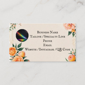 Cartão De Visita Fully editable Elegant Peach Floral Business Card