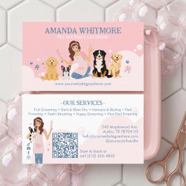 Cartão De Visita Fun Pampered Pet Dog Groomer Professional Stylist
