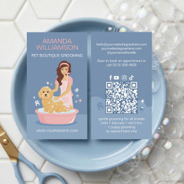Cartão De Visita Fun Pampered Pet Dog Groomer Professional Stylist