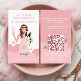 Cartão De Visita Fun Pampered Pet Dog Groomer Professional Stylist