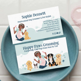 Cartão De Visita Fun Pampered Pet Dog Groomer Professional Stylist