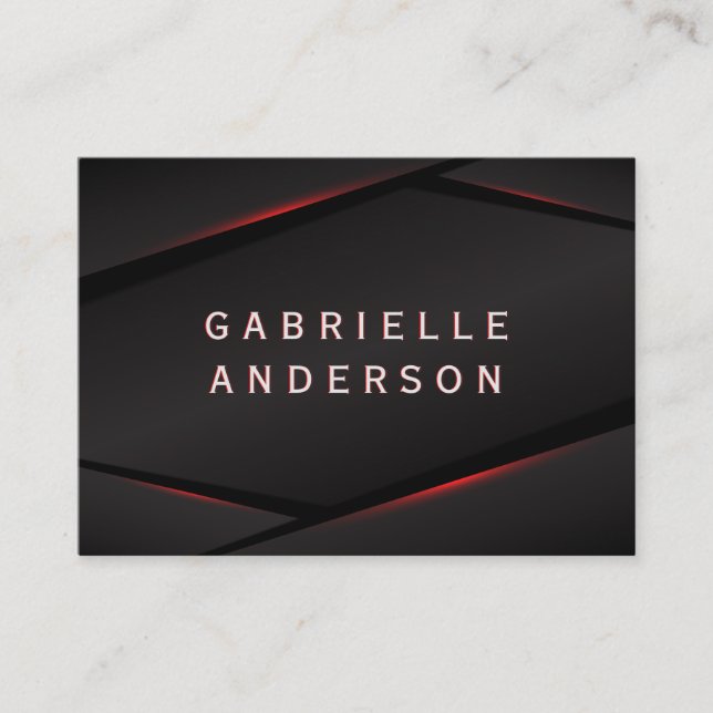 Cartão De Visita Fundo Abstrato de Brilho Vermelho (Frente)