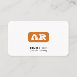 Cartão De Visita Fundo Arredondado do Monograma (laranja)