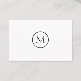 Cartão De Visita Fundo branco Monogrammed minimalista monocromático