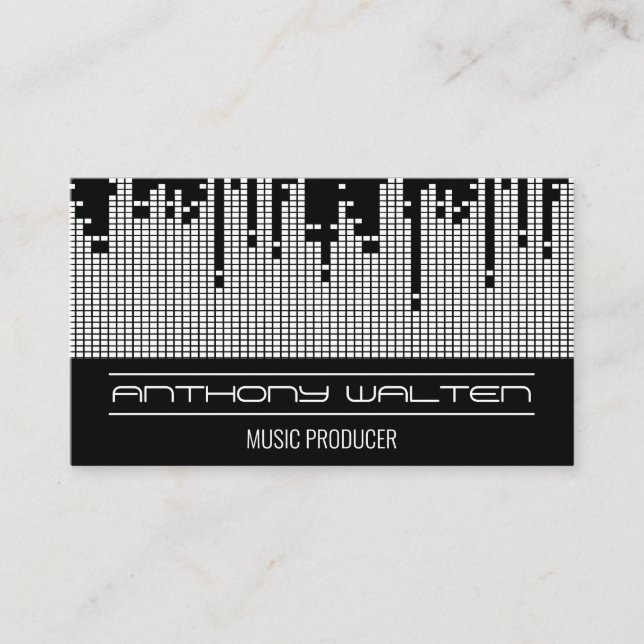 Cartão De Visita Fundo da Bar de som de pixel (Frente)
