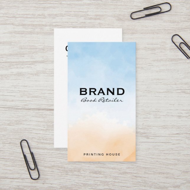 Cartão De Visita Fundo da mistura de textura laranja azul (Frente/Verso In Situ)