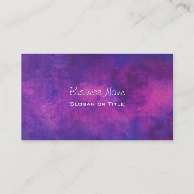 Cartão De Visita Fundo de Abstrato de Aquarelas Puras e Rosa (Frente)